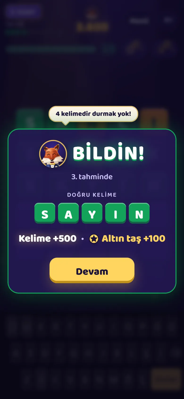 Tur sonucu: tilki altın taşı kutluyor